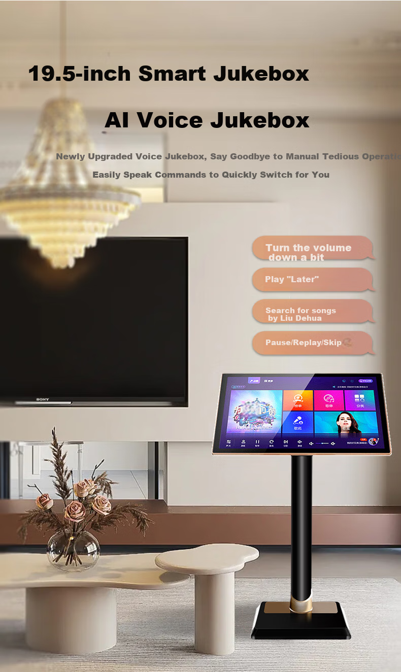 HYUNDAI Modern Karaoke Machine All-in-One Smart Voice Dual System Home KTV Singing Machine Touch Screen P9-500G 1