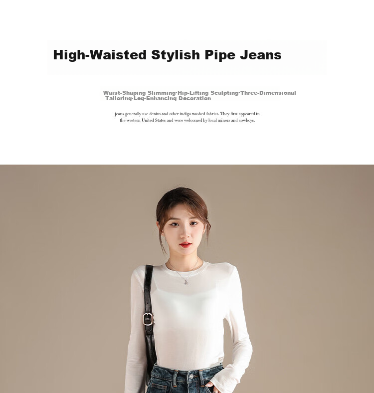 RAIN.CUN Split Straight-Leg Jeans for Women, High-End Fashion, Spring And Autumn New Style 2024, Slimming Cigarette Pants, Long Trousers 1