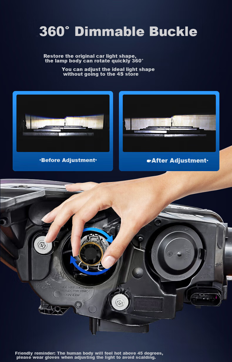 Cnlight 150W High-End Decoding Car LED Headlights with High Brightness, Focused Beam, HB3 Integrated High And Low Beam 9005 6