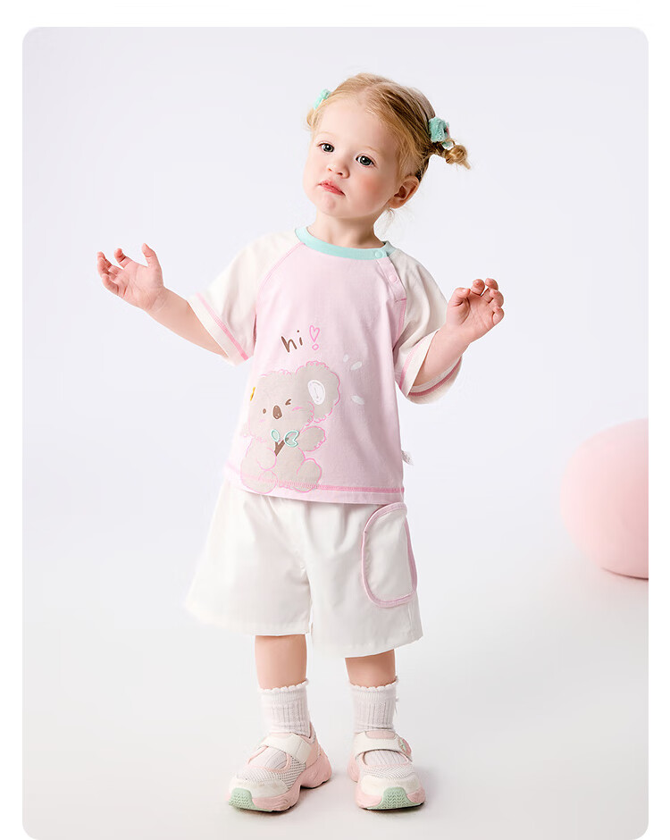 BALABALA Baby Short-Sleeve Set, Boys' Summer Outfit, Girls' Stylish Two-Piece Set, Fashionable Fresh Cute 208225119201 17