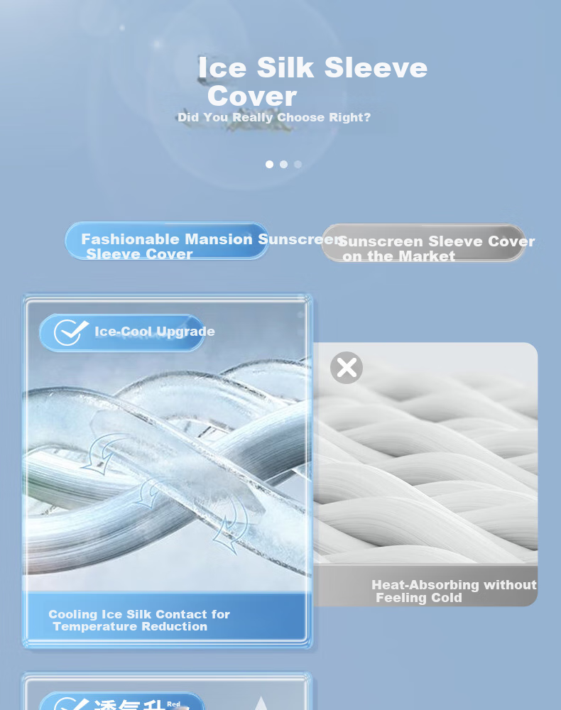 Xinggongguan Ice Sleeves, Men's Summer Loose Arm Sleeves, UV Protection, Ice Silk Cool Feeling Sun Protection Gloves, Outdoor Fishing Arm Sleeves for Wome 4