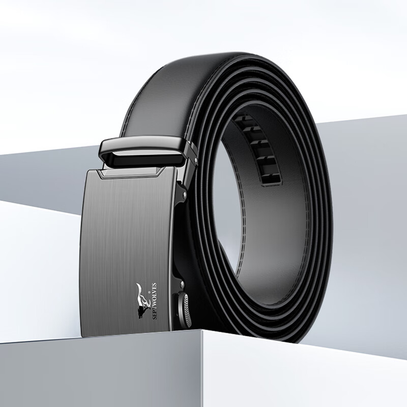 SEPTWOLVES Leather Belt for Men with Automatic Buckle, Practical Gift for Boyfriend, Husband, Father, Useful Anniversary Birthday Present