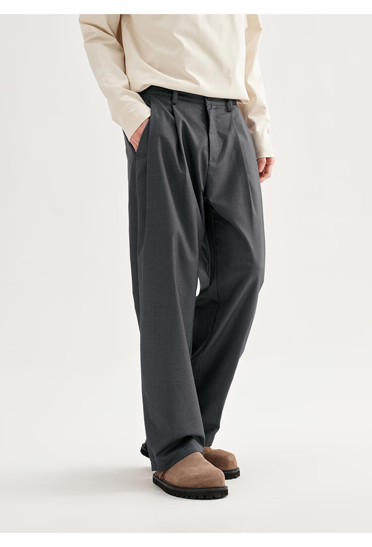 CHINISM CH Men's Trousers, Spring And Autumn Style, Loose-Fitting, Soft, Versatile, Straight-Leg, Draping, American-Style Casual Pants for Men, CCKB18N3157 7