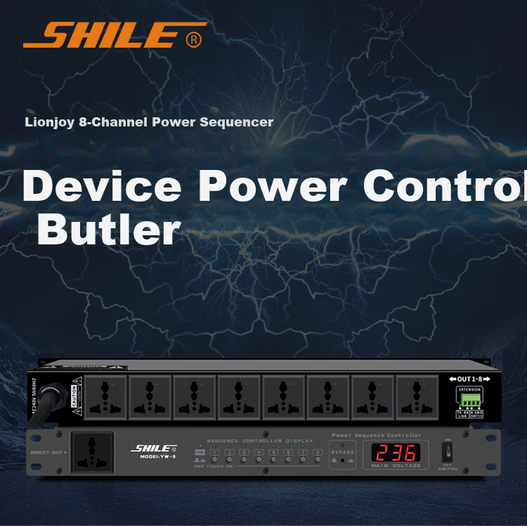SHILE YW-9 High-Power 8-Channel Power Sequencing Controller for Stage, Conference, KTV Audio Equipment Professional Controller Voltage Regulator Burn Prevention Socket 1