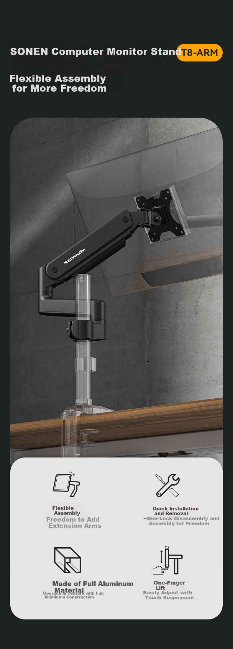 Songneng Monitor Stand, Monitor Stand Accessory, T860N-1B 1