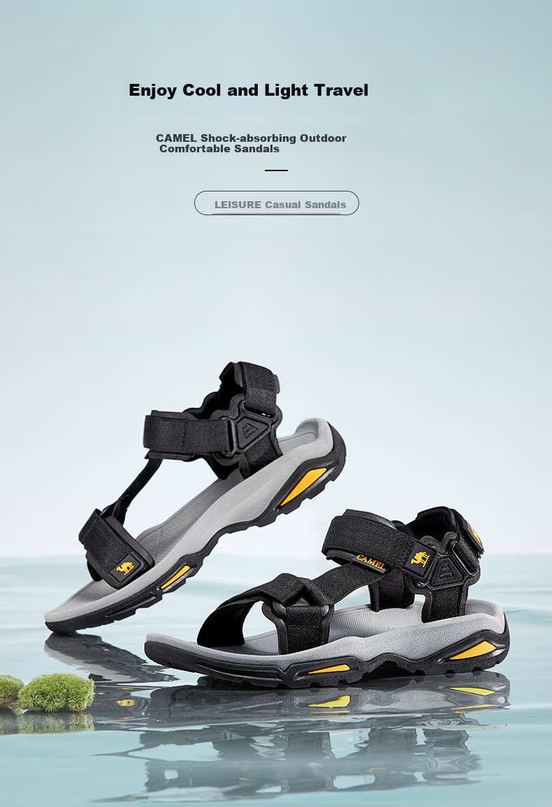 CAMEL Outdoor Beach Sandals with Flat Soles for Men A822162412 Gray Size 42 1