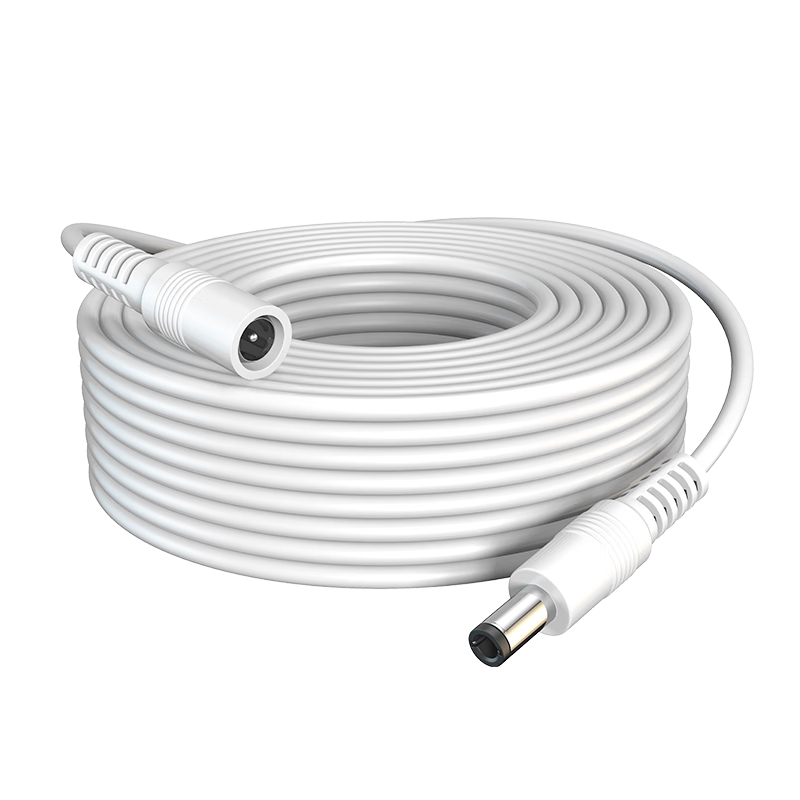 COMPCCTV Surveillance Camera DC12V Power Extension Cable SMT-YCB3 Male And Female Connectors Power Cord Router Extension Cable White