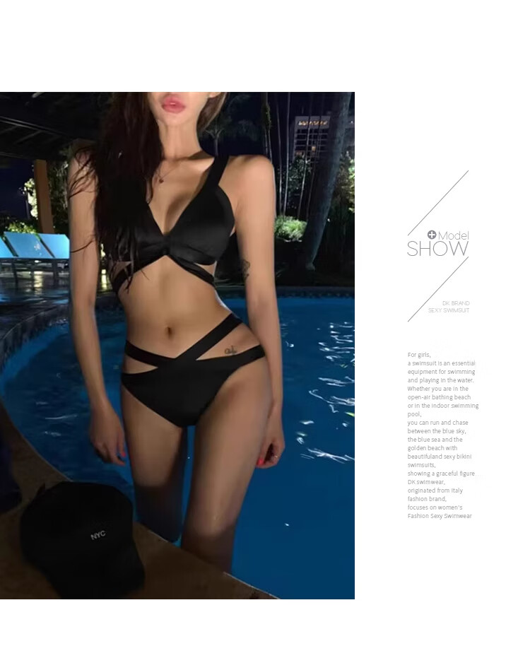 DK Women's New Bikini, Sexy Triangle Bikini, Korean Style Slimming Push-Up Two-Piece Swimsuit, Hot Spring Wear, M 5