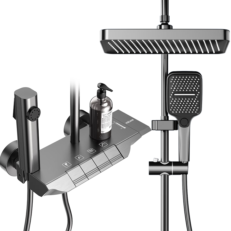 MICOE Shower Head Set, Complete Set of Gunmetal Piano Key High-Pressure Shower Heads, Bathroom Shower System, M3 Glory Editio
