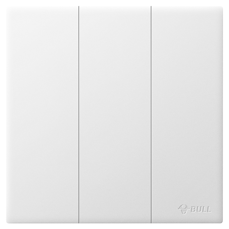 BULL G60 Series Triple Control Switch Ultra-thin Large Panel Switch G60K312 Frost White