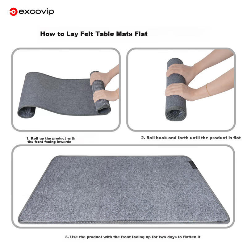 EXCO Edge-Locked Felt Mouse Pad, Computer Desk Mat, Extra Large Size, Office And Gaming Use, Wear-Resistant, Non-Slip Rubber Bottom, Thickened Desk Mat, E-Sports Keyboard Pad, 1000*500mm, Dark Gray 0381 8