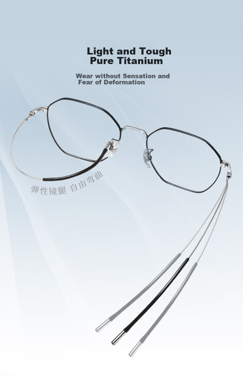 LOHO Blue Light Blocking Glasses Full Titanium Frame for Men And Women Students Fashionable Non-Prescription Eyeglasses Frame LH0089003 Rose Gold 7