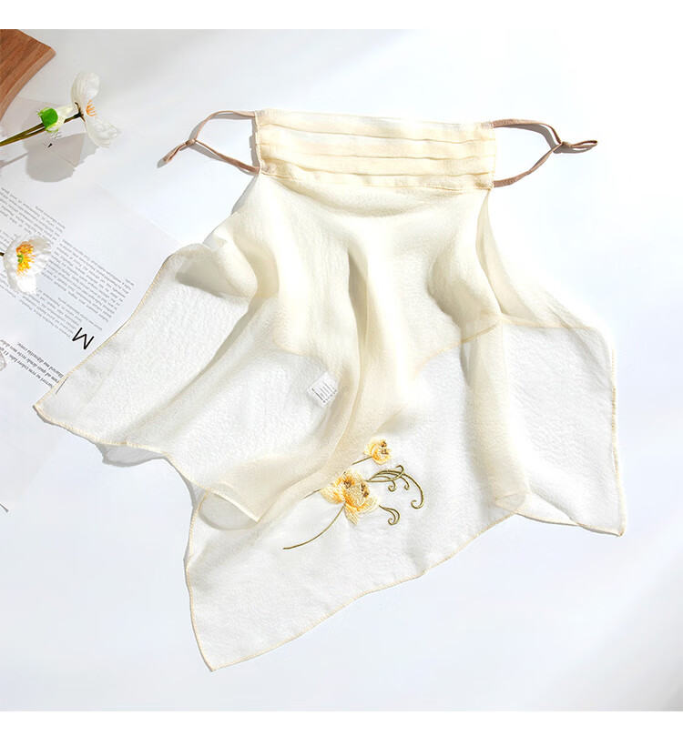 5161 New Silk Sun Protection Face Veil Half Face Cover Neck Guard Women's Mask Spring Summer Sunshade Neck Scarf Travel 8
