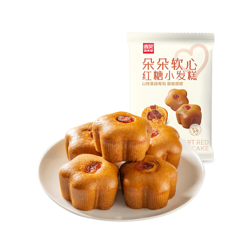 西贝莜面村朵朵软心红糖小发糕240g 6个 儿童早餐面点红糖发糕开学早餐
