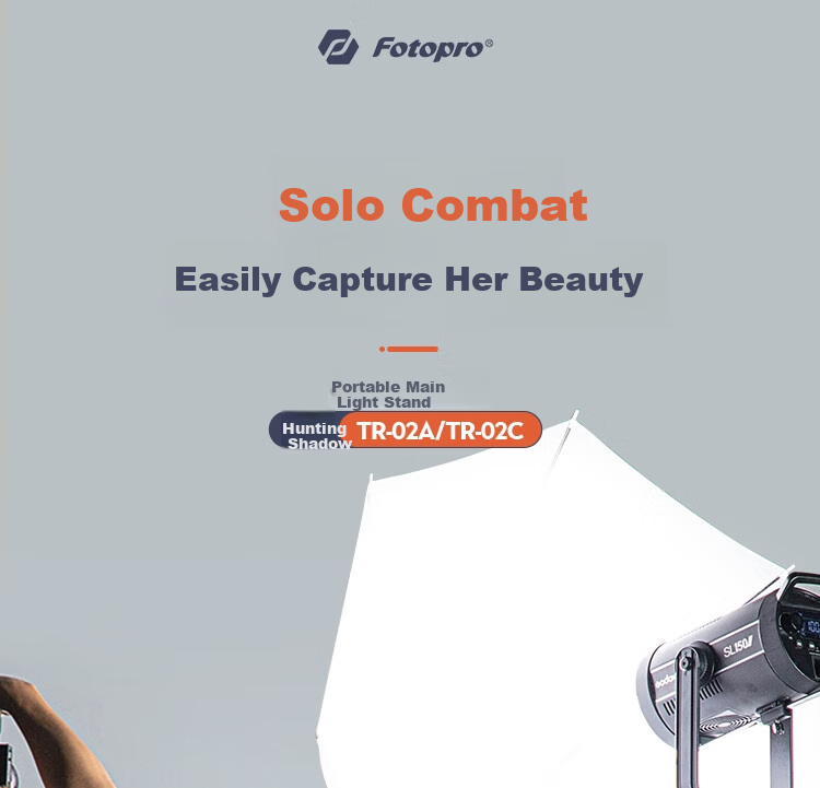 Fotopro TR-02A Portable Reverse Folding Aluminum Alloy Tripod, Photography Studio Stand, Photo LED Host Light Stand, Studio Light Tripod 1