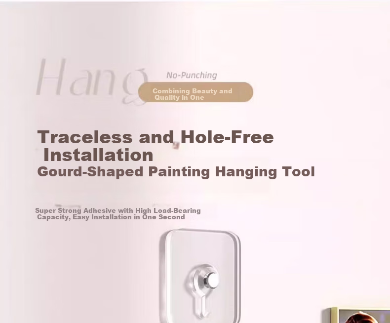 CHUSHE Wedding Photo Hanging Kit, No Drilling Required, Strong Hooks, Adhesive Frame Hanger, Wall Mounting Nails And Fixators 5