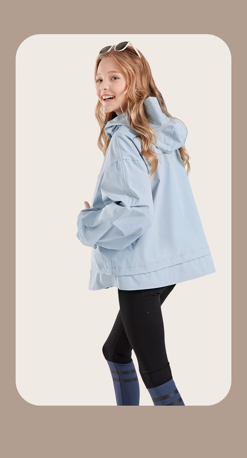 Hello Kitty Girls' Jacket Spring And Autumn Hooded Windbreaker for Older Children Outdoor Sports Outerwear Children's Clothing H013 Iceland Blue 170 13