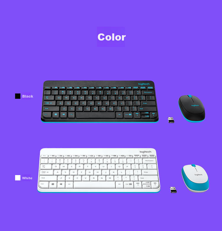 Logitech MK245 Nano Wireless Keyboard And Mouse Combo, Compact Office Keyboard And Mouse Set with Adjustable Stand And 2.4G Wireless Receiver, White 3