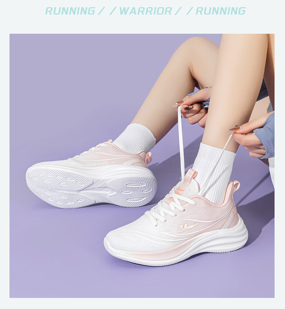 Warrior Women's Mesh Shoes Spring Summer Breathable Lightweight Running Shoes Comfortable Cushioning Casual Sports Shoes White Blue Size 36 13