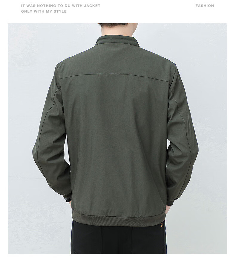 Jeanswest Men's Outdoor Sports Jacket Spring Autumn Casual Versatile Retro Outdoor Stand Collar Loose Trendy Cardigan Black XL 11