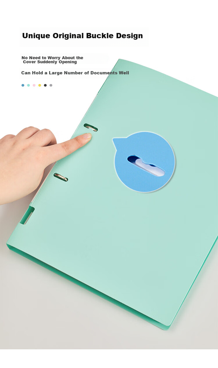 MAKINO 2-Hole D-Type Clip PP File Folder, Loose-Leaf Punched File Folder, Student Organizer, Office Business Supplies, Document Storage Report Folder, 200 Sheets Thin Yellow Storage Versio 3