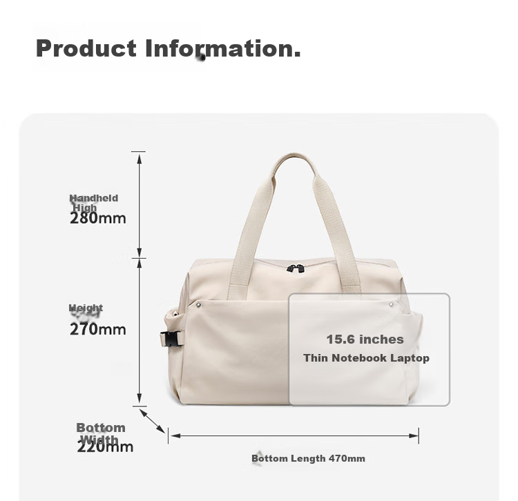 GOLF Travel Bag for Women, Large Capacity Luggage Bag for Business Trips, Sports And Fitness Bag, Handheld Yoga Bag, Shoulder Crossbody Bag with Separate Shoe Compartment 15