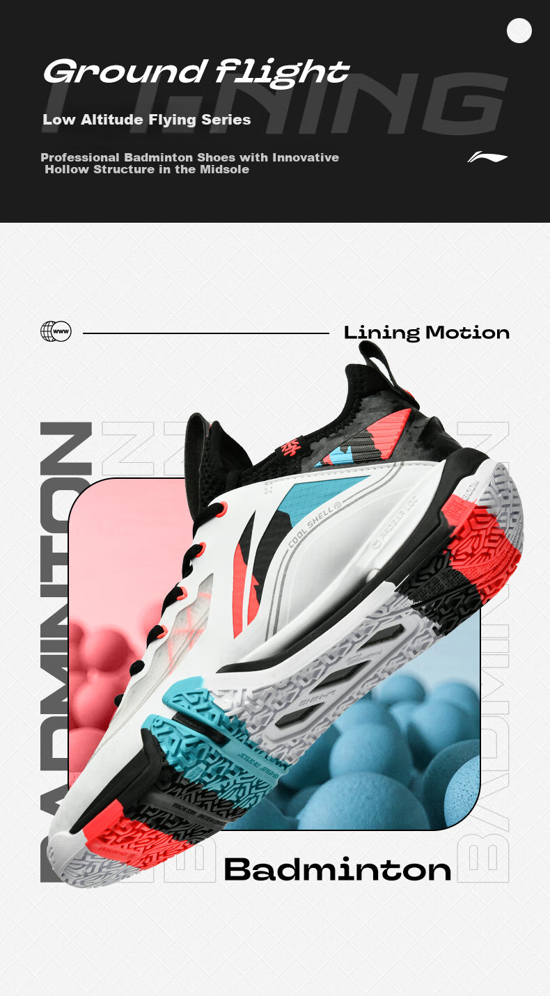 Li-Ning Badminton Shoes for Men And Women, II Ground-Flying 2 PRO Professional Competition Badminton Shoes, Black/standard White, Size 37 1