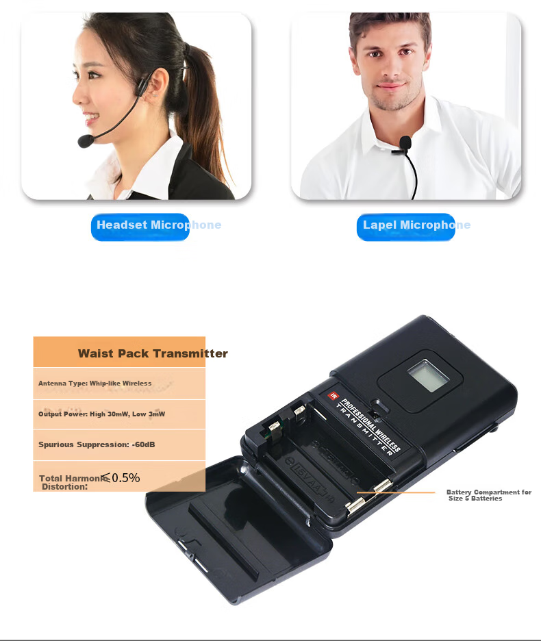 SHILE SH-29 Wireless Microphone System, Conference Table Microphone with Head-Mounted Clip, for Performances, Speeches, And Hosting, 6 Gooseneck Mics, 2 Handheld Mics 3