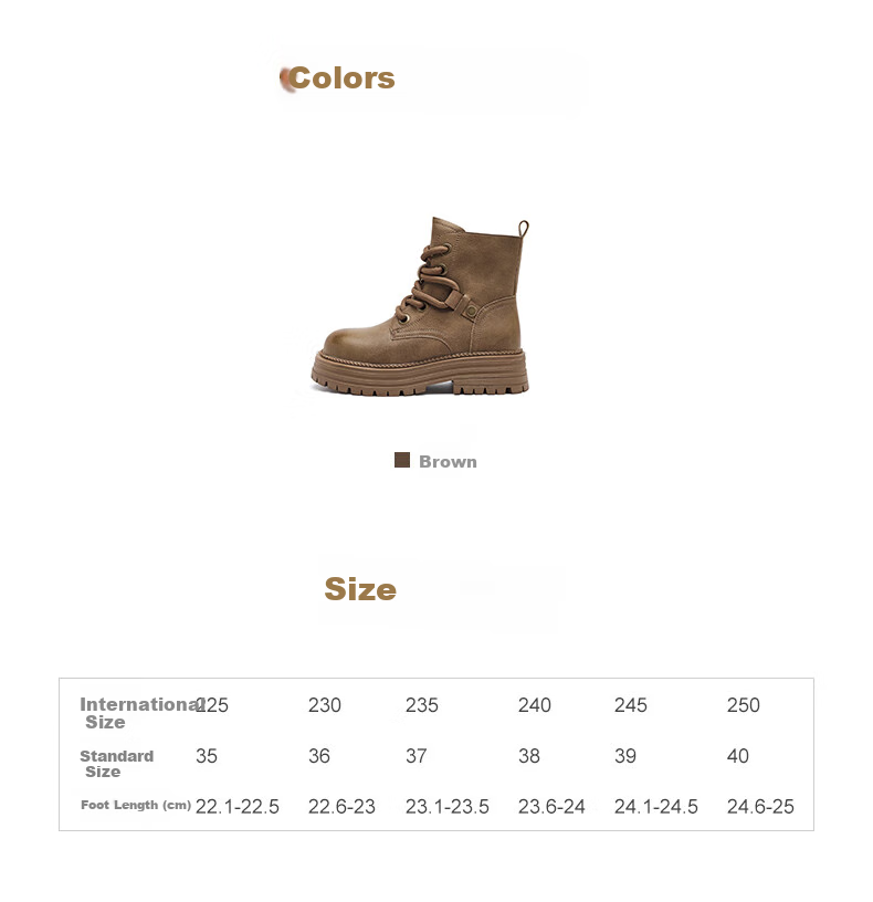 DAPHNE Brown Retro Martin Boots for Women, Autumn And Winter Fleece-Lined Shoes, 2025 New Style Autumn Outdoor Work Boots, Yellow High-Top Ankle Boots 4