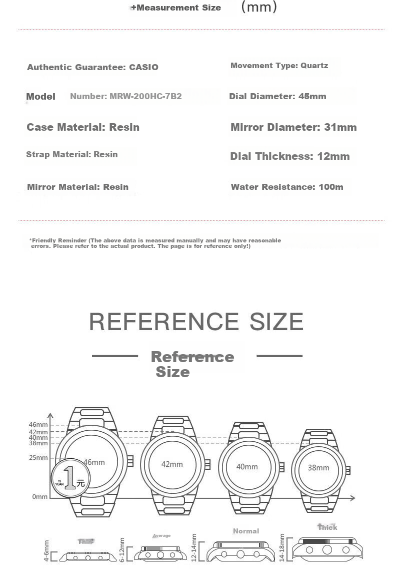 CASIO MRW-200H-1B2 Men's Analog Calendar Sports Waterproof Quartz Watch for Children Students Unisex 5