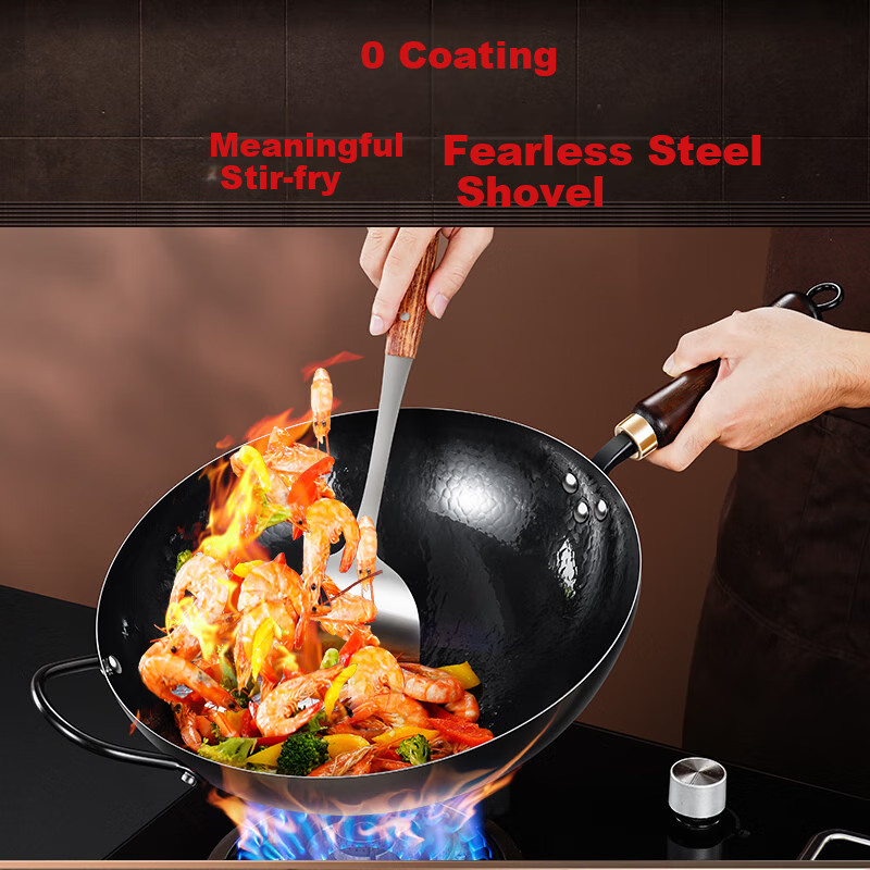 SSGP Iron Wok, Non-Coated Frying Pan for Home Cooking, Healthy Gas Stove, Preheated, Pure Iron, Round Bottom, 30cm, 37831 6