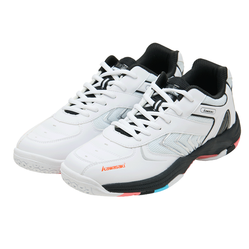 KAWASAKI Badminton Shoes, Non-Slip And Wear-Resistant, Unisex Sports Training Shoes K-003, Colorful Black, Size 35