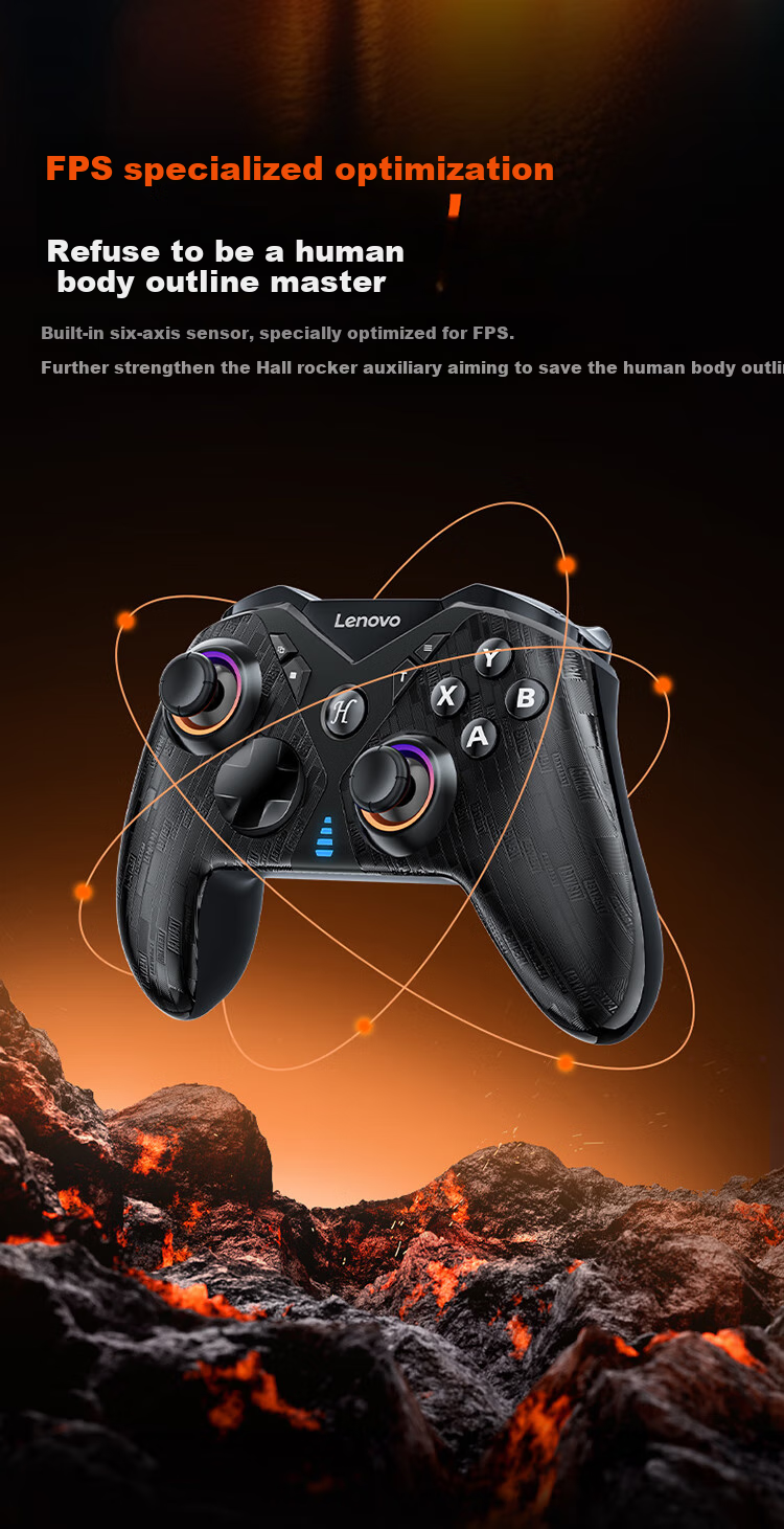 Lenovo S05 Wireless Game Controller Bluetooth Compatible with Xbox, Hall Trigger, Suitable for Switch 2, PC, Mobile Phone, Steam, Rescuer Dual Shadow Qijing Mingmo Yuanxu Zhuyou Black 10