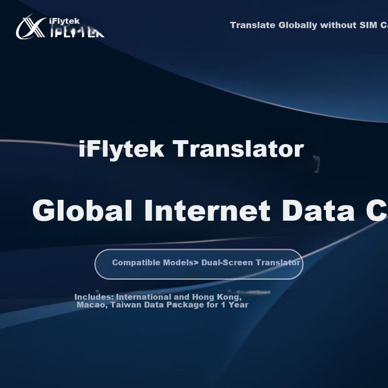 Двухэкранный переводчик iFLYTEK с SIM-картой и глобальным интернет-доступом, на 1 год