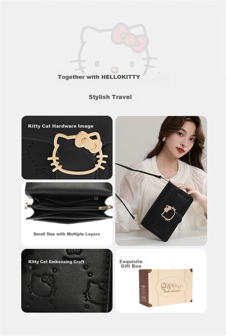 Mesuca X Hello Kitty Women's Handbag, Shoulder Crossbody Bag, Gift Box Set, Birthday Present for Wome 3