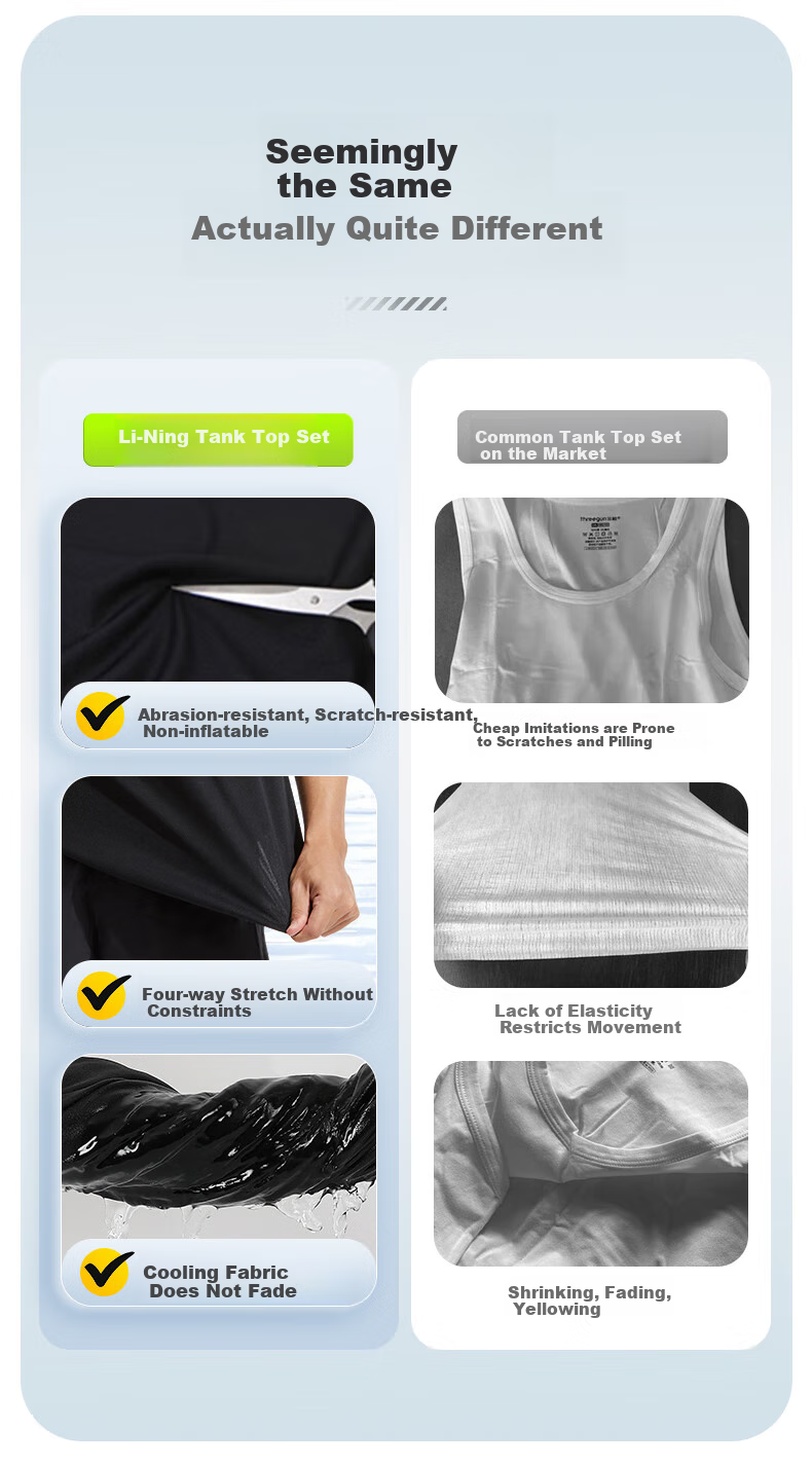 Li-Ning Sports Vest Set for Men, Summer Shorts, Running Quick-Dry Shirt T-Shirt, Fitness Morning Exercise Martial Arts Sleeveless Training Suit 3