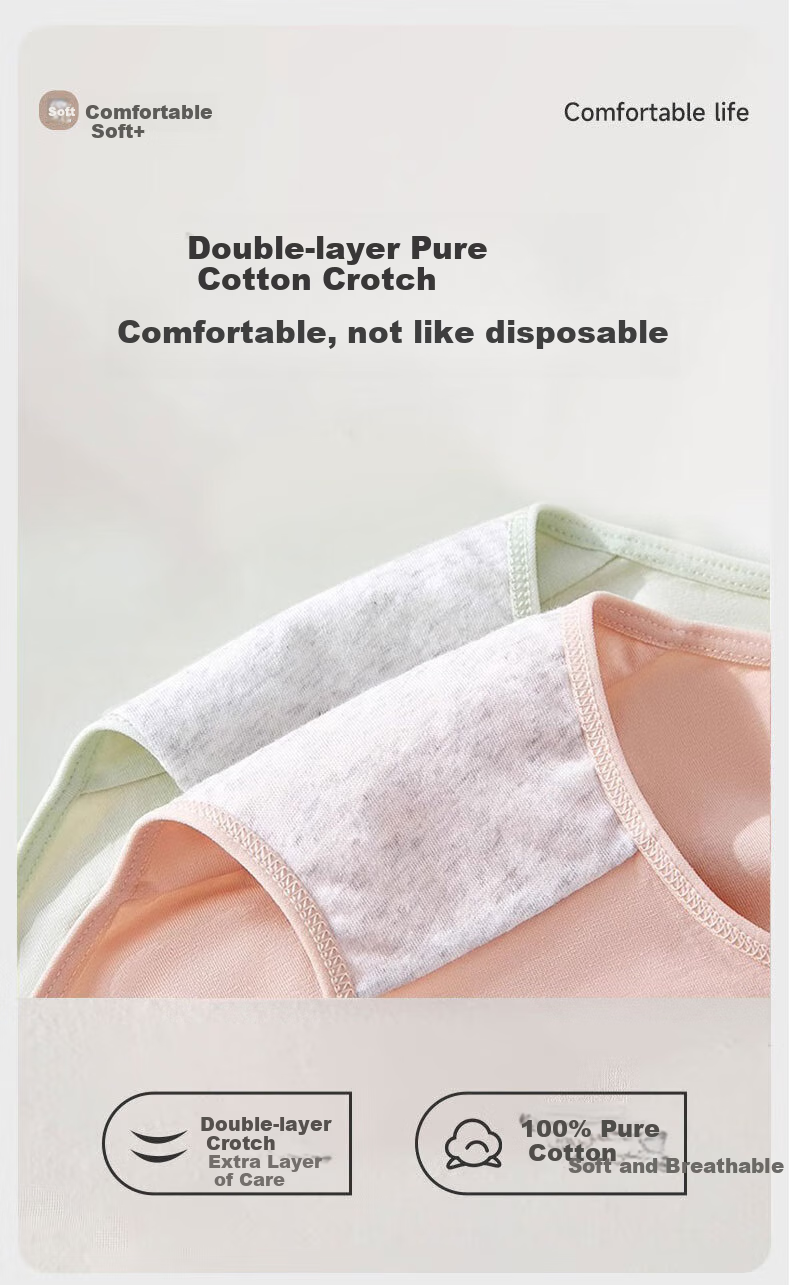 MiiOW Disposable Women's Underwear, 100% Pure Cotton, Sterilized, No-Wash, for Pregnant Women, Postpartum Care, Business Trips, Travel, Daily Use, Size L, 7 Pieces 5