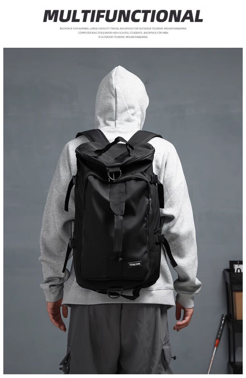 TonLion Backpack Large Capacity Sports Fitness Bag Travel Luggage Bag for Short Trips Outdoor Storage Crossbody Backpack 3