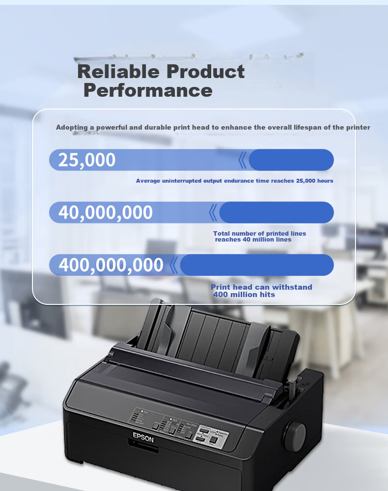Epson LQ-595KII 80-Column High-Speed Continuous Inkjet Printer for Receipts (Enterprise Edition with 3-Year Maintenance) 2