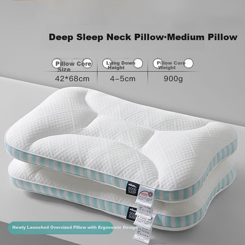 YALU&FREEDOM Pillow Neck Support Deep Sleep Cervical Pillow Core Adult Sleeping Specialized Anti-Pull SPA Memory Pillow Blue