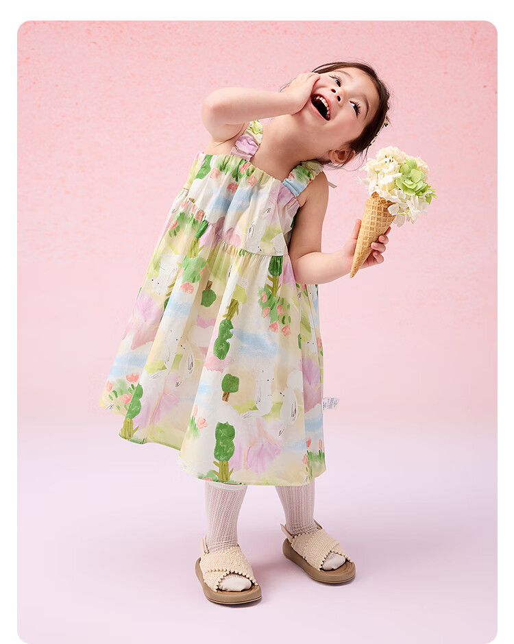 Balabala Kids Dress Girls Baby Summer Vacation Spaghetti Strap Dress 2025 208225111021 9