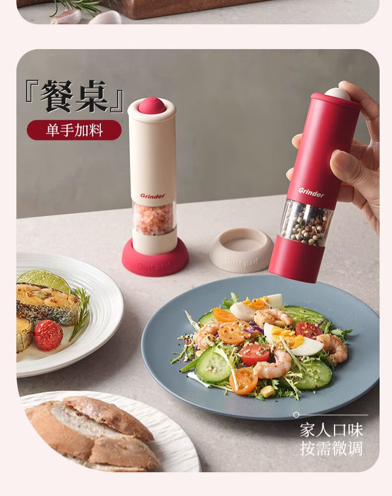 Momi Premium Electric Pepper Grinder Household Kitchen Tool for Black Peppercorns Sea Salt Spices Cumin Sichuan Pepper Mill Bottle 1