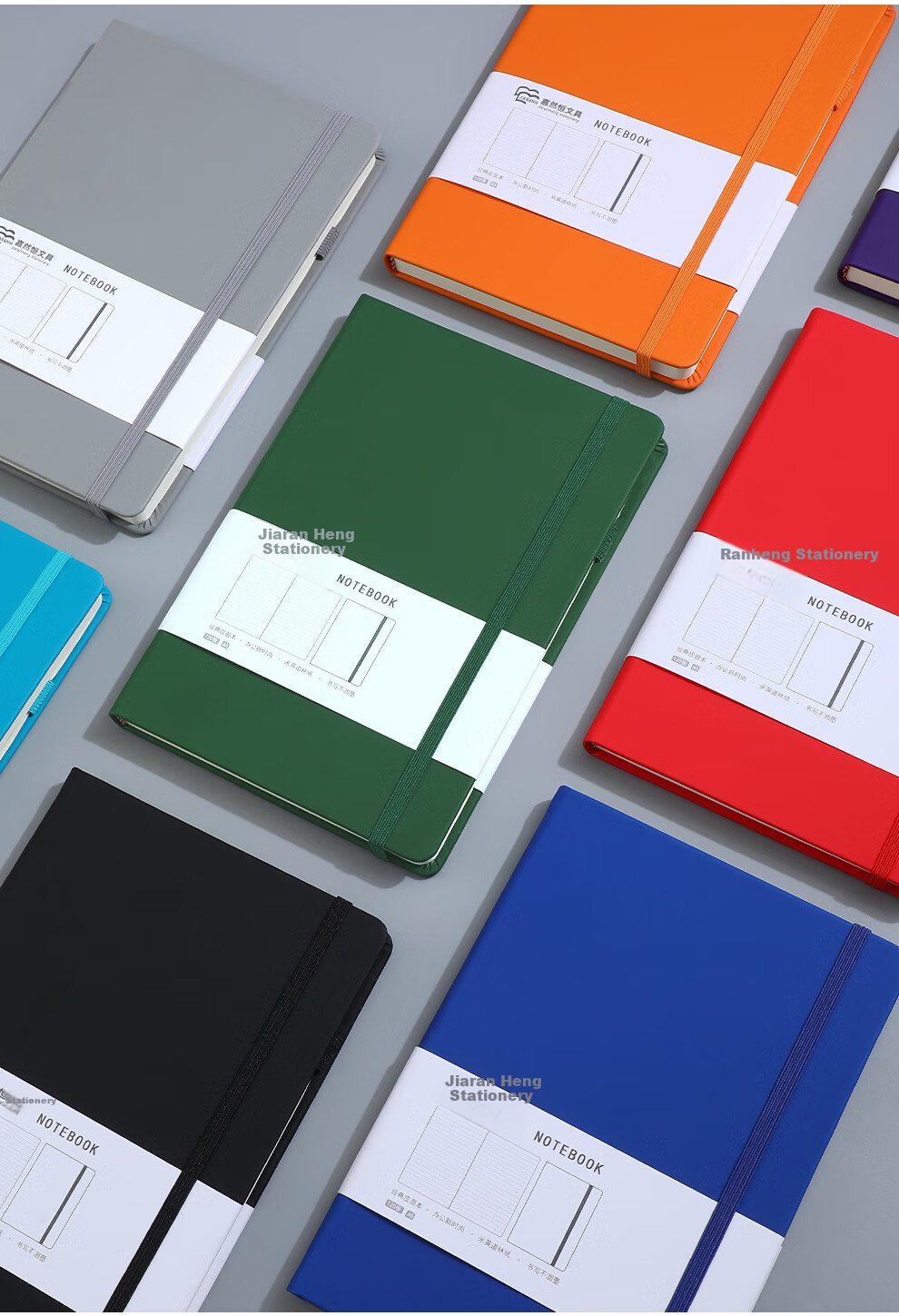 Jiaranheng Notebook, A5 Size with High-Quality Leather Cover, Thickened with Binding Straps, Suitable for College Students' Diaries, Business Office Stationery, Meeting Notes, Work Logs, Customizable, Blue Color 2