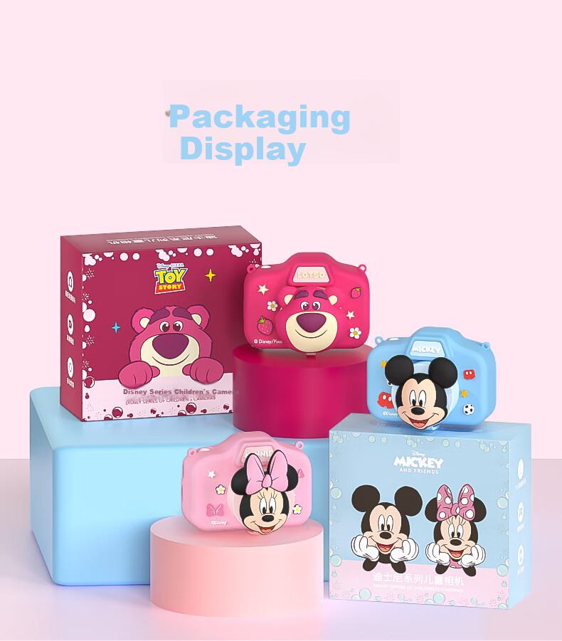 Disney Children's Digital Camera, Student Compact Camera, Pocket Camera for Photography And Travel, Dual-Lens Camera for Boys And Girls, Birthday Gift for Students, HD01 Minnie 11
