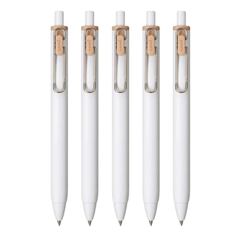 Uni-Mitsubishi Uni-Ball One Series, Small Concentric Core Cappuccino Brown Gel Pen, High Aesthetic Value, 0.5mm Signing Pen, UMN-S 5 Pcs