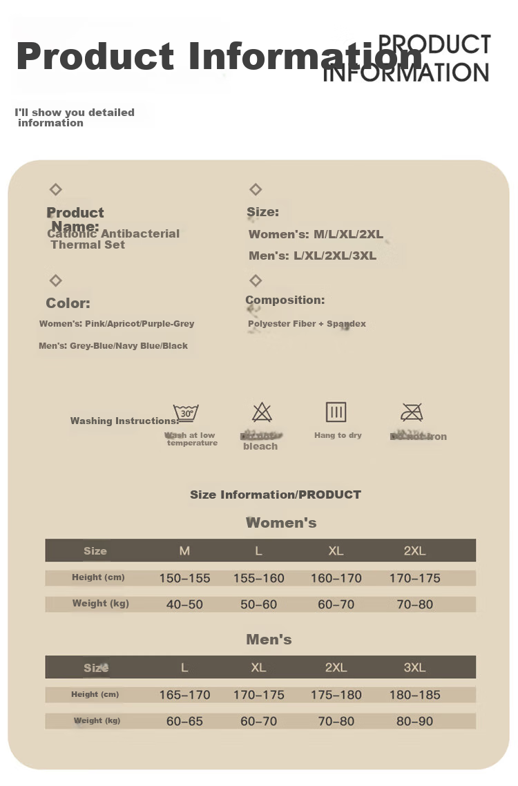 LangSha [Fall New Arrival] Men's Thermal Underwear Set, Antibacterial Thin Spring And Autumn Couple's Antibacterial Warm Base Layer 11