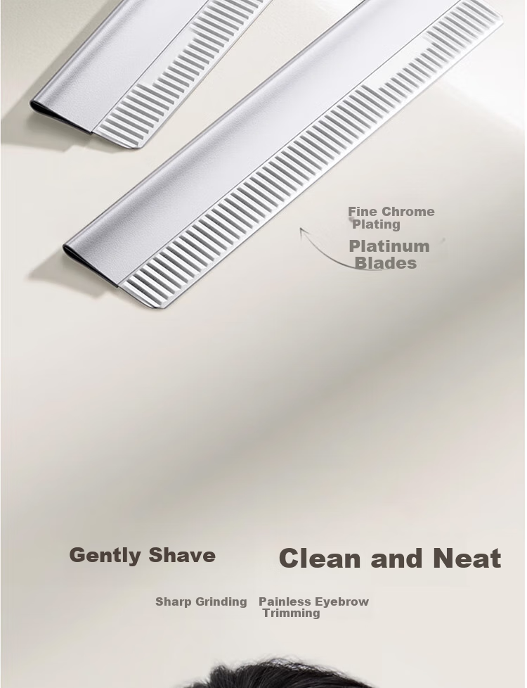 Goood New Stainless Steel Eyebrow Razor Blades for Beauty Salons (30 Pieces + Blade Holder), for Women's Eyebrow Shaving And Men's Eyebrow Trimming 7