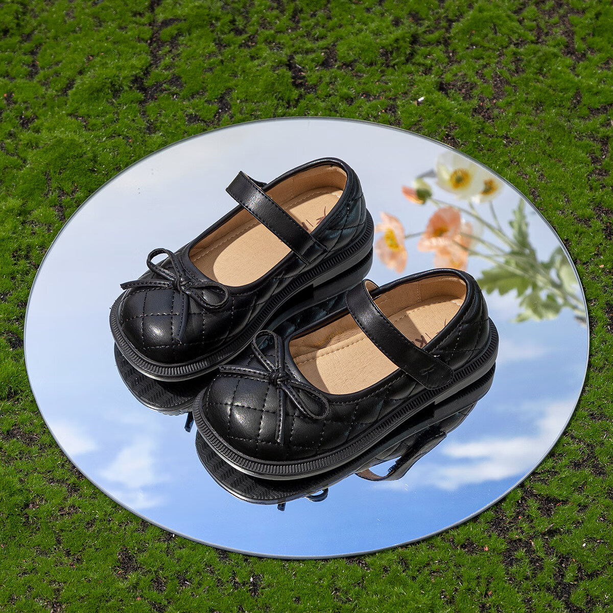 RED DRAGONFLY Children's Autumn Girls' Shoes, Single Shoes with Soft Soles, Little Girl's Leather Shoes, Princess Shoes for Girls, Q43BPPY401, Black, Size 34
