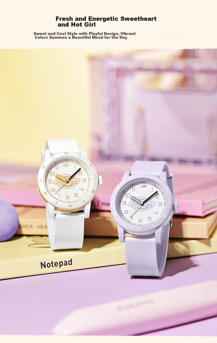 Dickies Student Watch, Specially Designed for Middle And High School Students, Exam Watch, Silent Quartz Watch, Birthday Gift for Girls, CL-602, Beige 1
