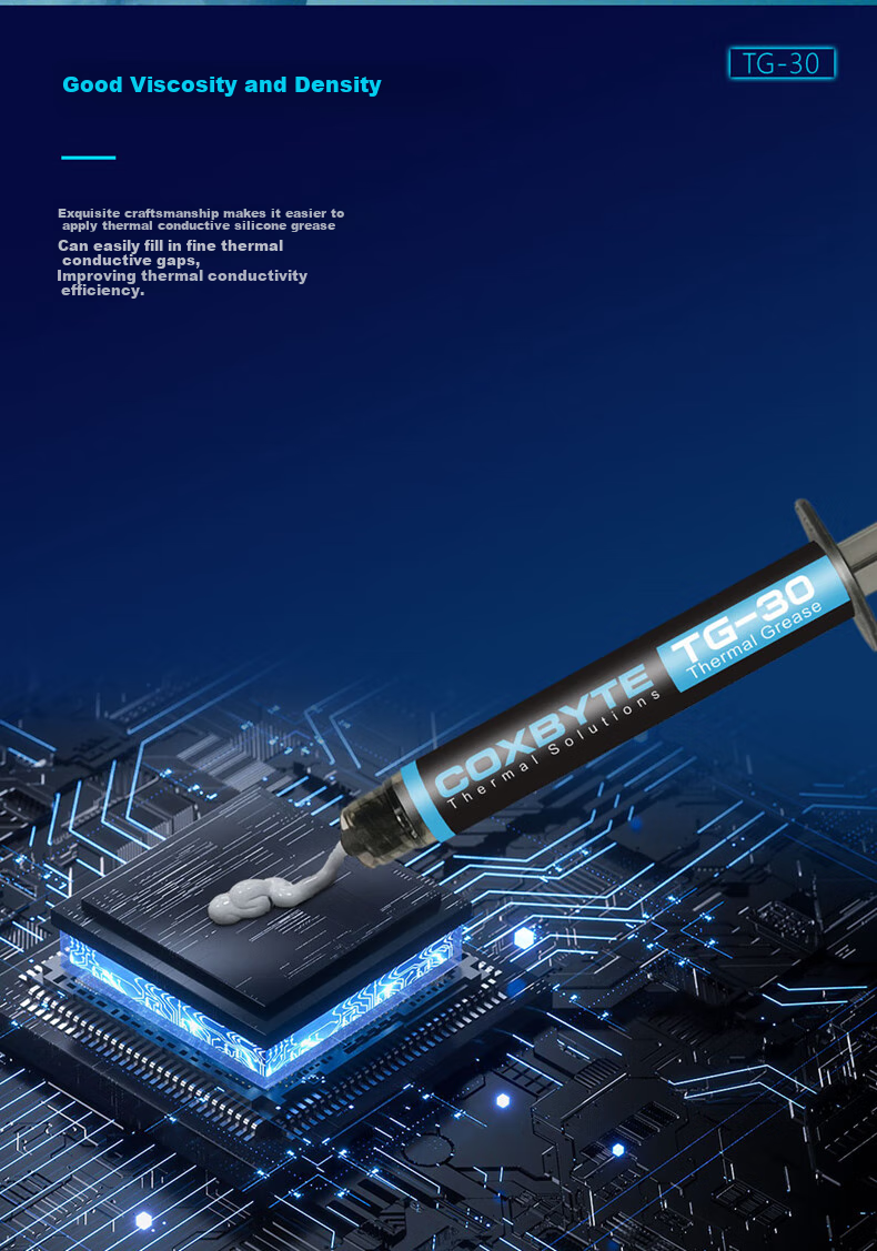 COXBYTE Thermal Paste (13.8 Coefficient), 2g Package, TG-25 Thermal Paste Gel, Suitable for CPU/GPU, Laptops, Gaming Laptops, Desktop Computers, Graphics Cards, Air Cooling, Water Cooling, And Overclocking 9